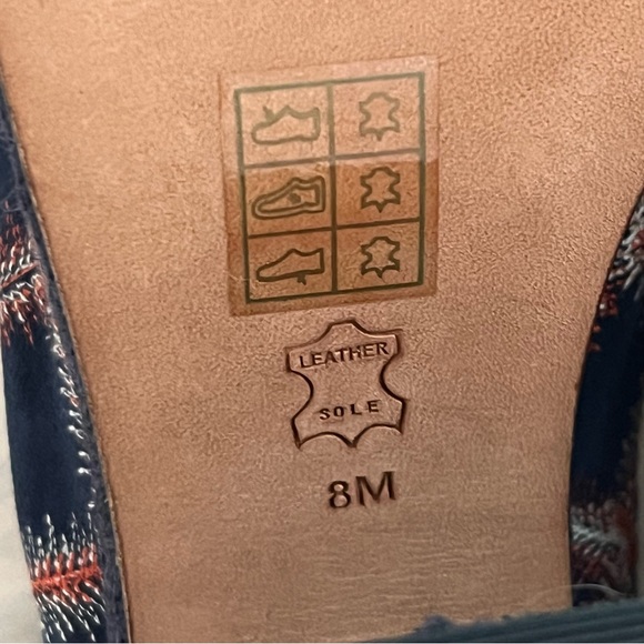 NEW Tory Burch Trinity Embroidered Navy Espadrille Heeled Slingback Sandal - Picture 12 of 13